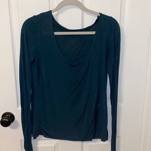 Juniper green blouse with open back